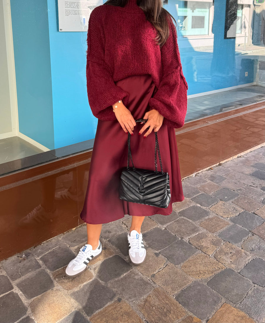 PULL LAINE OVERSIZE [BORDEAUX]