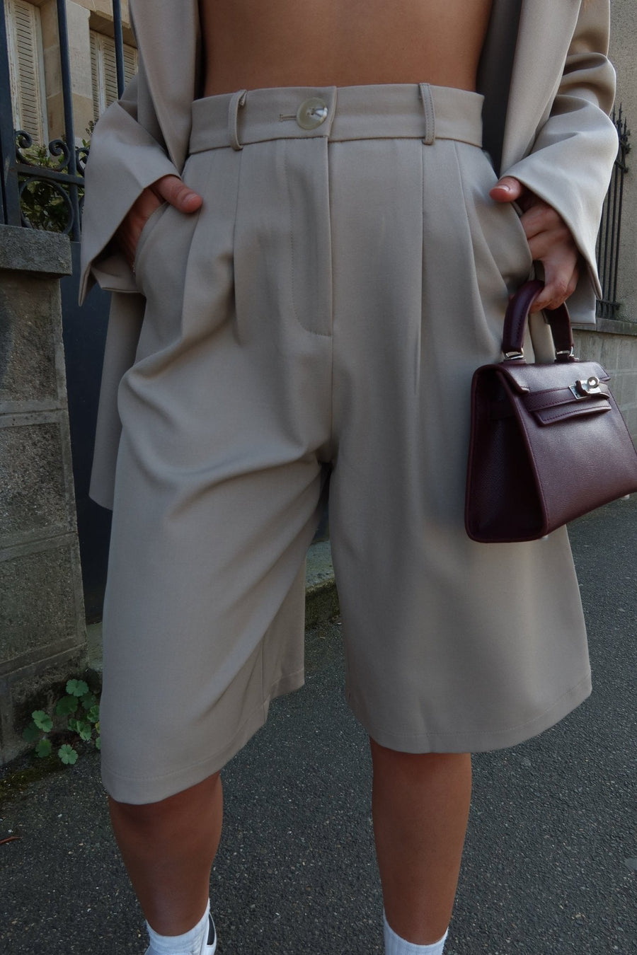 BERMUDA TAILLEUR KAYA [BEIGE] - | I AM ELVÏRA