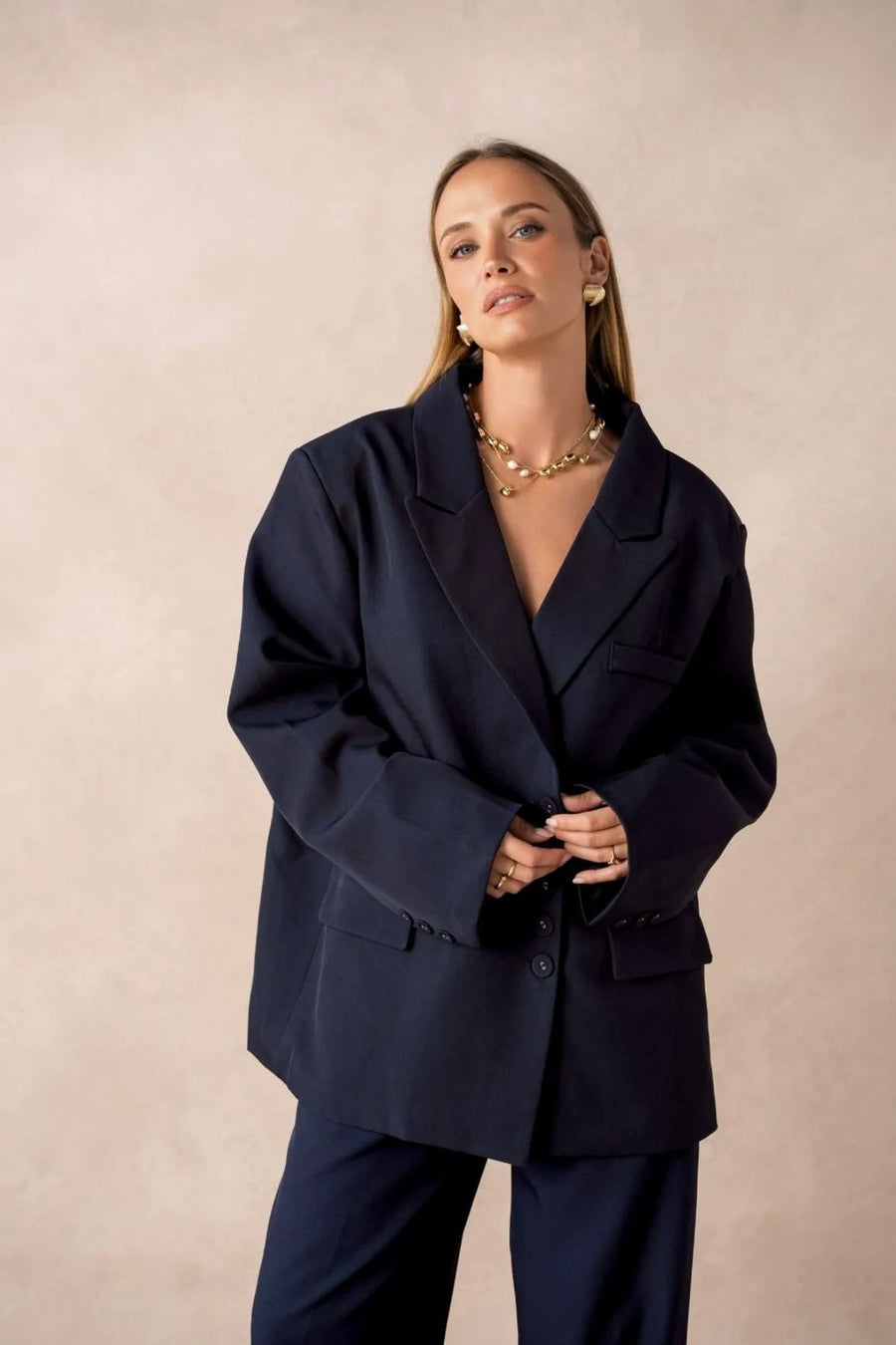 BLAZER ULTRA OVERSIZE BAYA [BLEU MARINE] - | I AM ELVÏRA