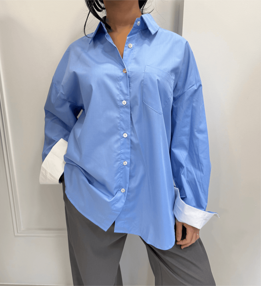 CHEMISE COTON SAYA [BLEU] - | I AM ELVÏRA