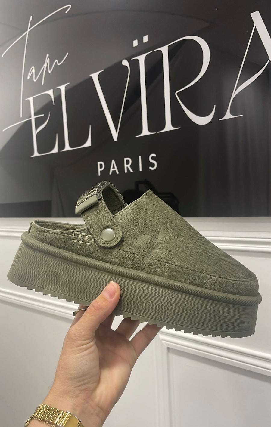 MULES À PLATEFORME INSPI [KAKI] - | I AM ELVÏRA