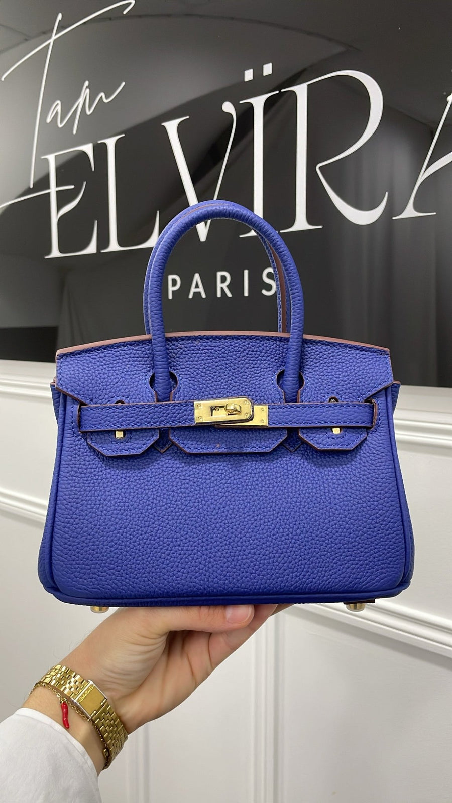 SAC CUIR 20CM [BLEU ROI] - | I AM ELVÏRA