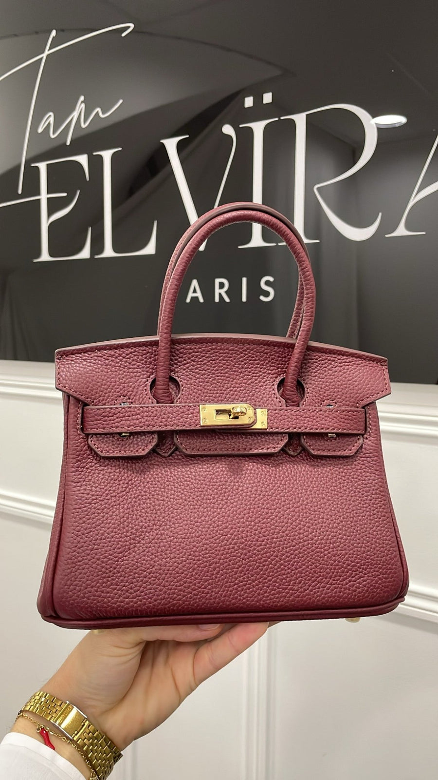 SAC CUIR 20CM [BUNGURDY GOLD] - | I AM ELVÏRA