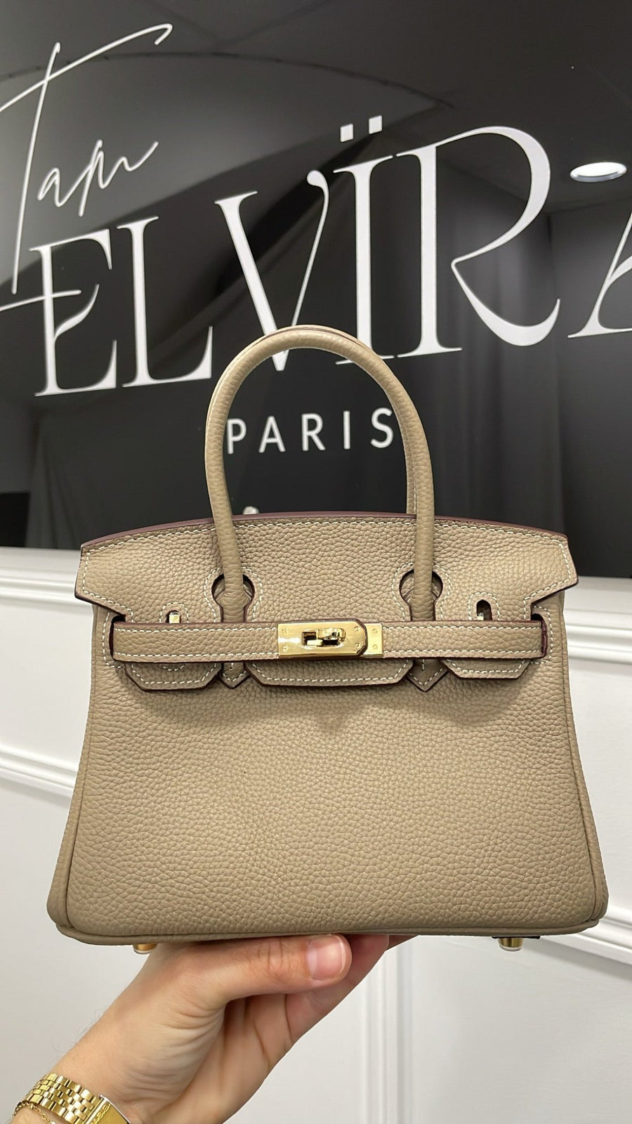 SAC CUIR 20CM [TAUPE GOLD] - | I AM ELVÏRA