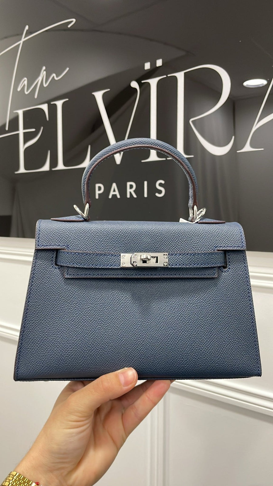 SAC CUIR 22CM [BLEU CANARD] - | I AM ELVÏRA