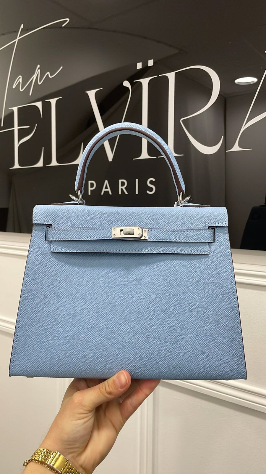 SAC CUIR 25CM [BLEU CIEL] - | I AM ELVÏRA
