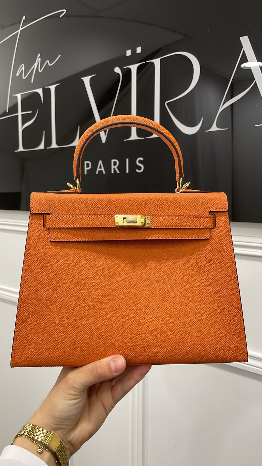 SAC CUIR 25CM [ORANGE GOLD] - | I AM ELVÏRA