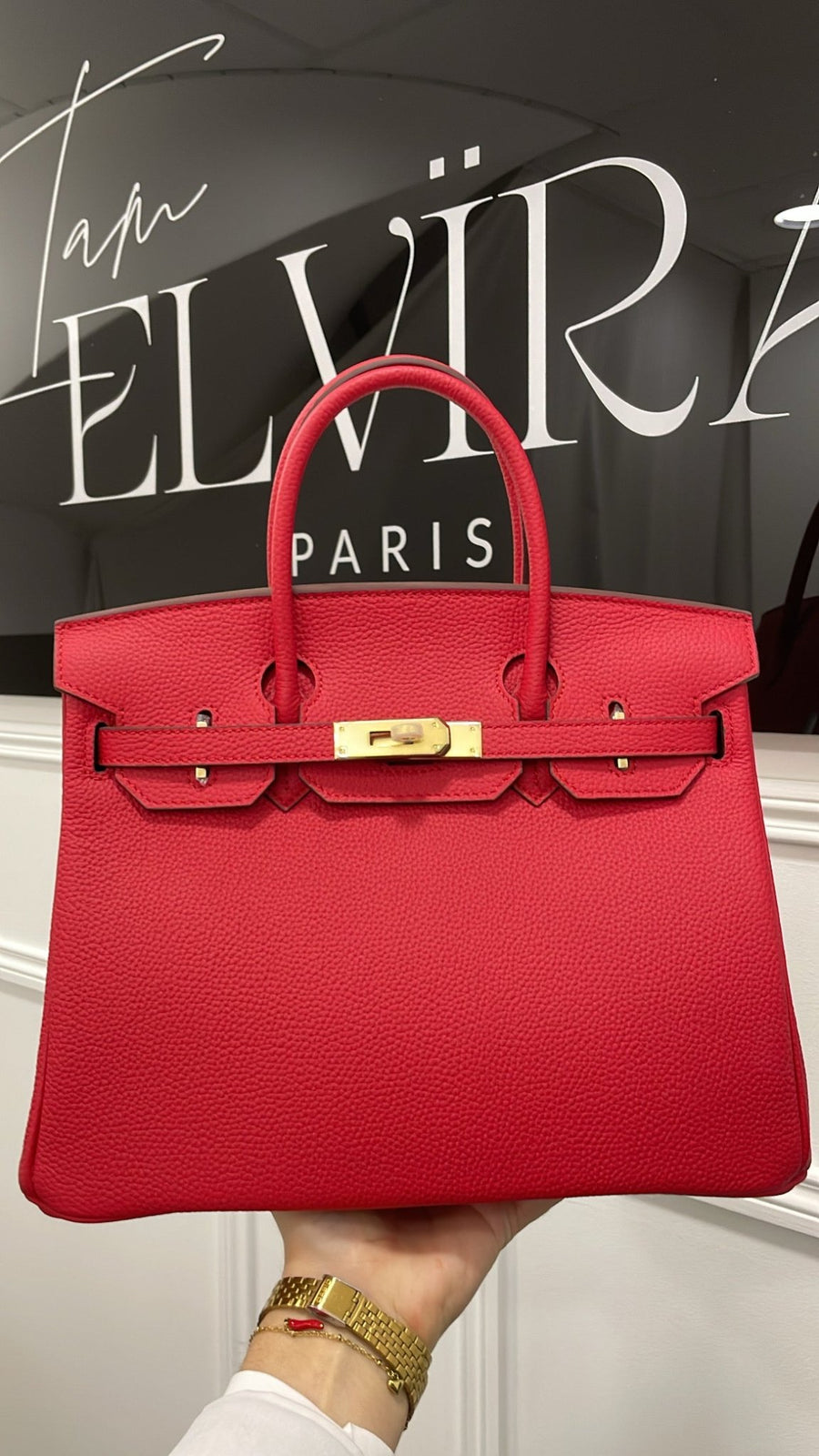 SAC CUIR 30CM [ROUGE GOLD] - | I AM ELVÏRA