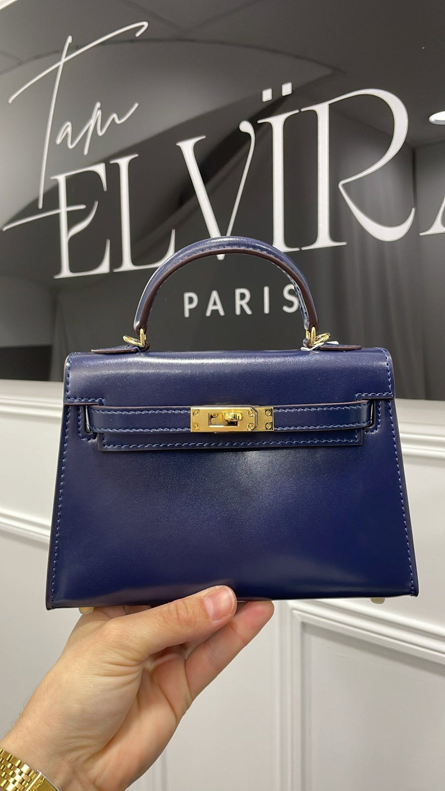 SAC CUIR LISSE 19CM [BLEU CANARD] - | I AM ELVÏRA