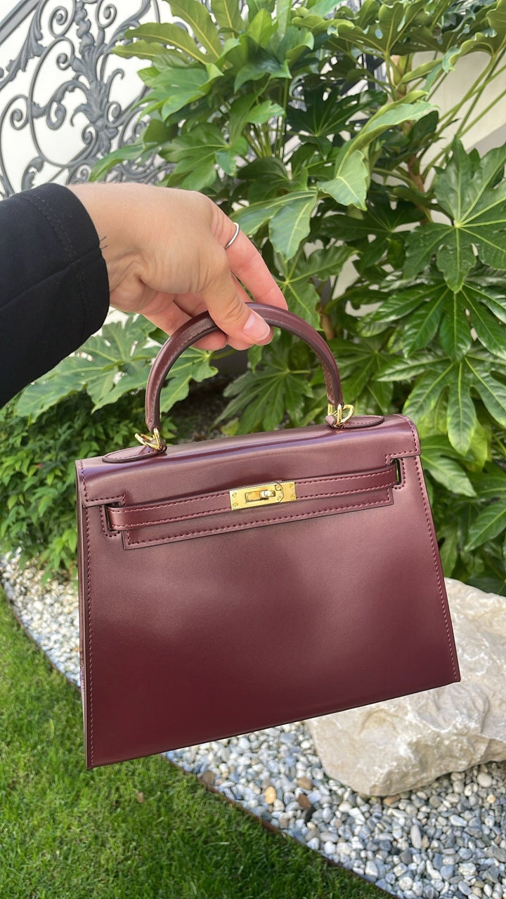 SAC CUIR LISSE 25CM [BURGUNDY] - | I AM ELVÏRA