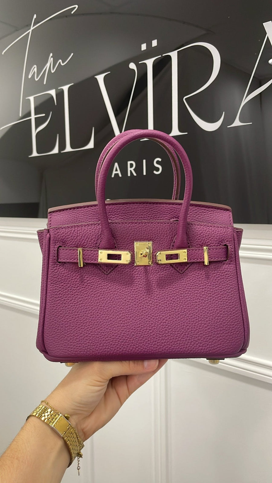 SAC INSPI CUIR 20CM [PRUNE] - | I AM ELVÏRA