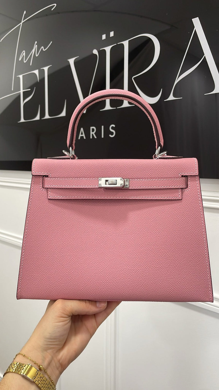 SAC INSPI CUIR 25CM [ROSE SILVER] - | I AM ELVÏRA