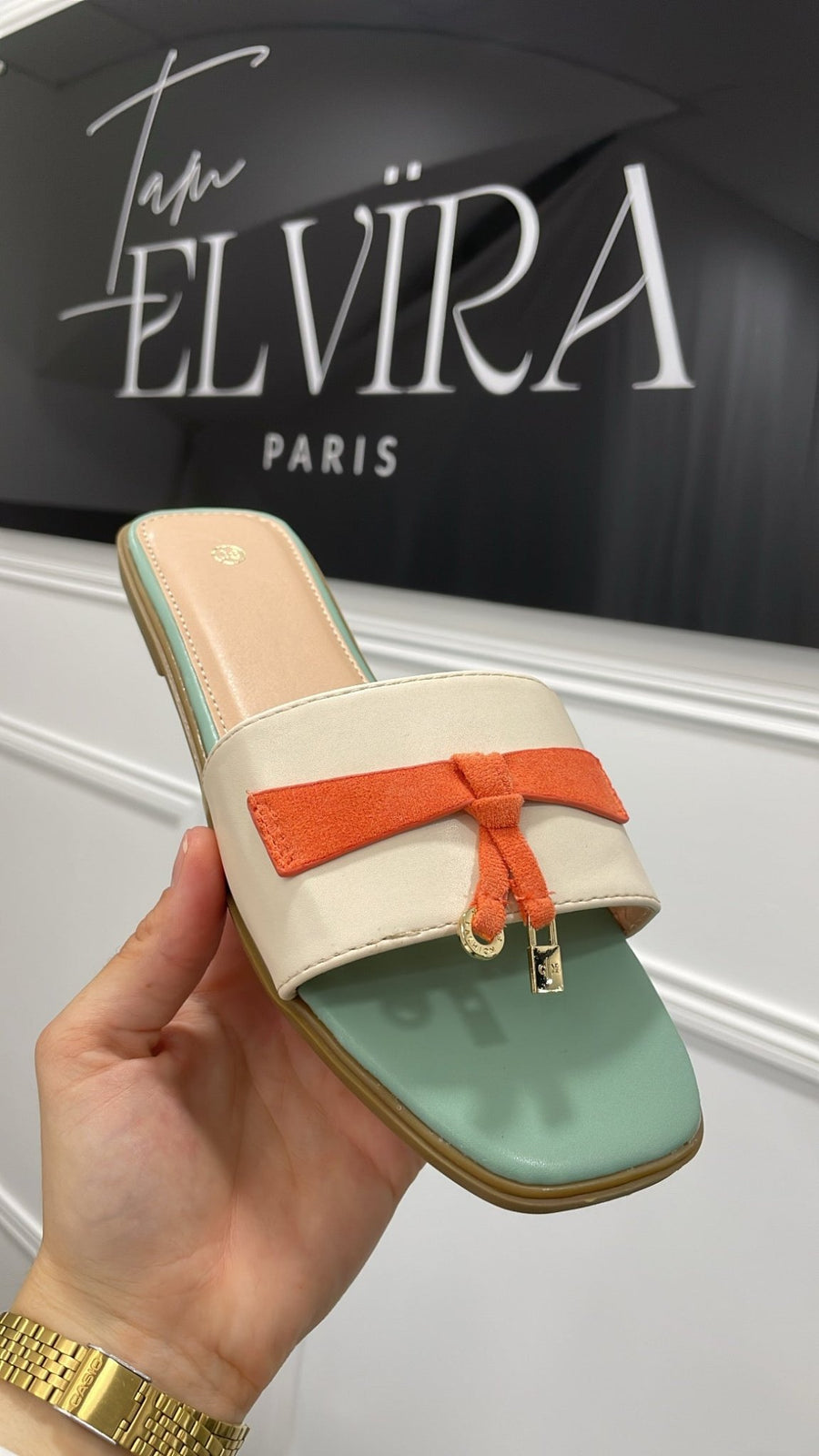 SANDALE INSPI [VERT/ORANGE] - | I AM ELVÏRA