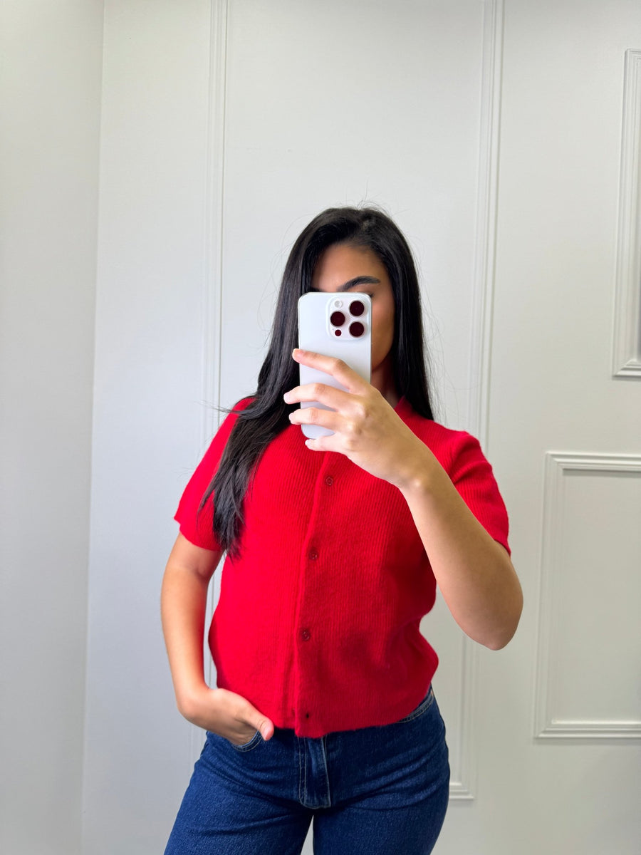 TOP À BOUTON [ROUGE] - | I AM ELVÏRA