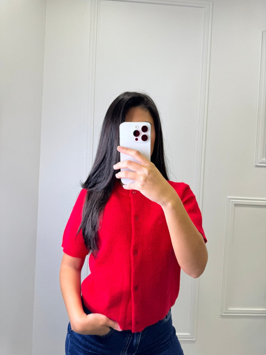 TOP À BOUTON [ROUGE] - | I AM ELVÏRA