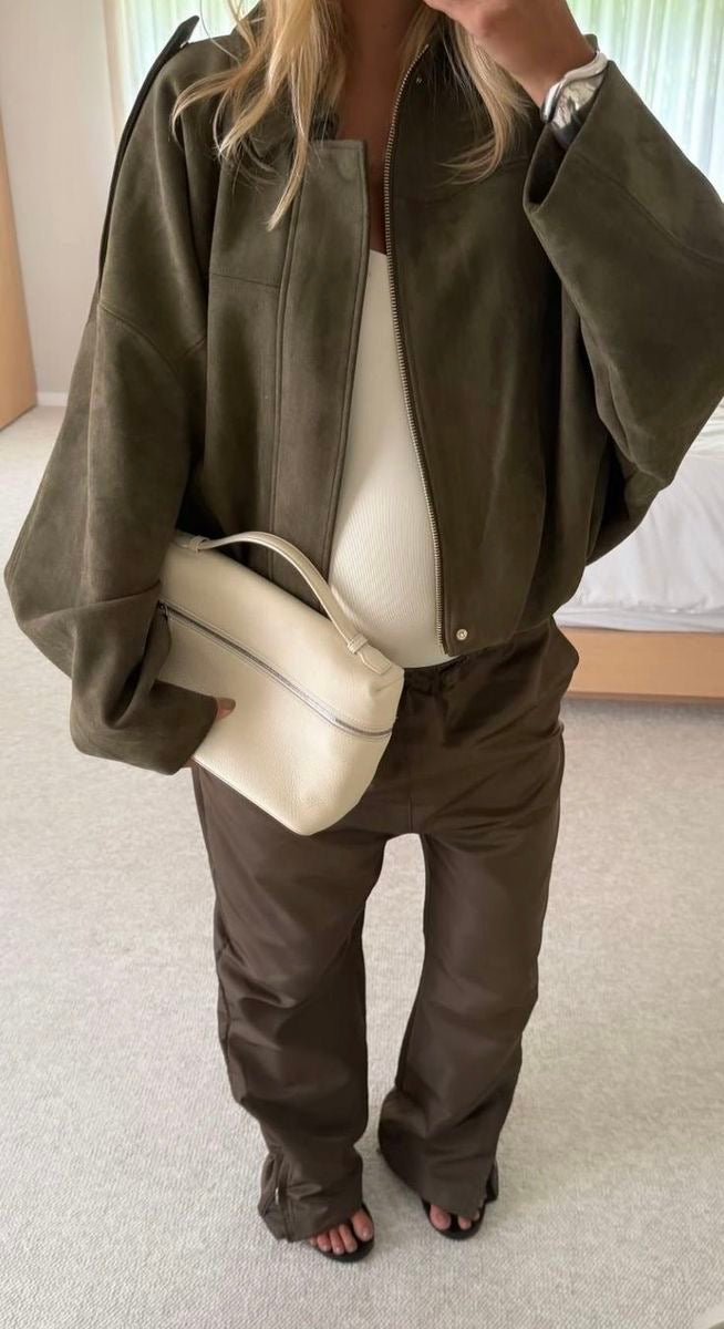 VESTE EN SUÉDINE PALOMA [KAKI] - | I AM ELVÏRA