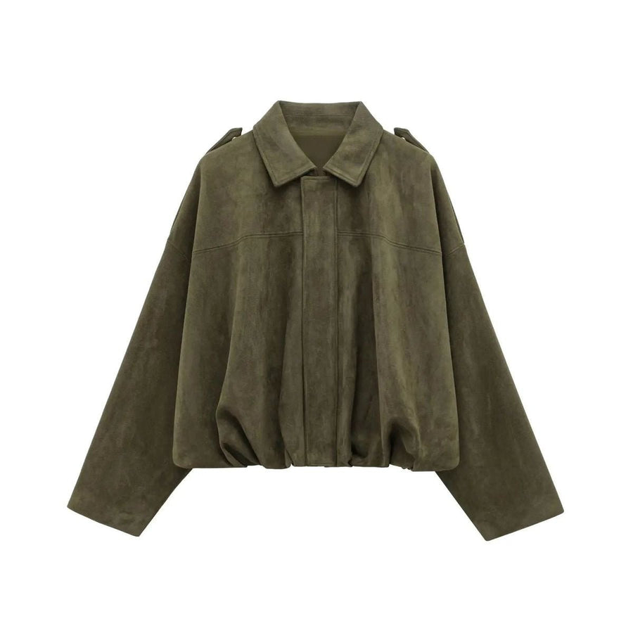 VESTE EN SUÉDINE PALOMA [KAKI] - | I AM ELVÏRA