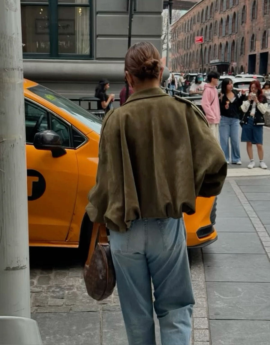 VESTE EN SUÉDINE PALOMA [KAKI] - | I AM ELVÏRA