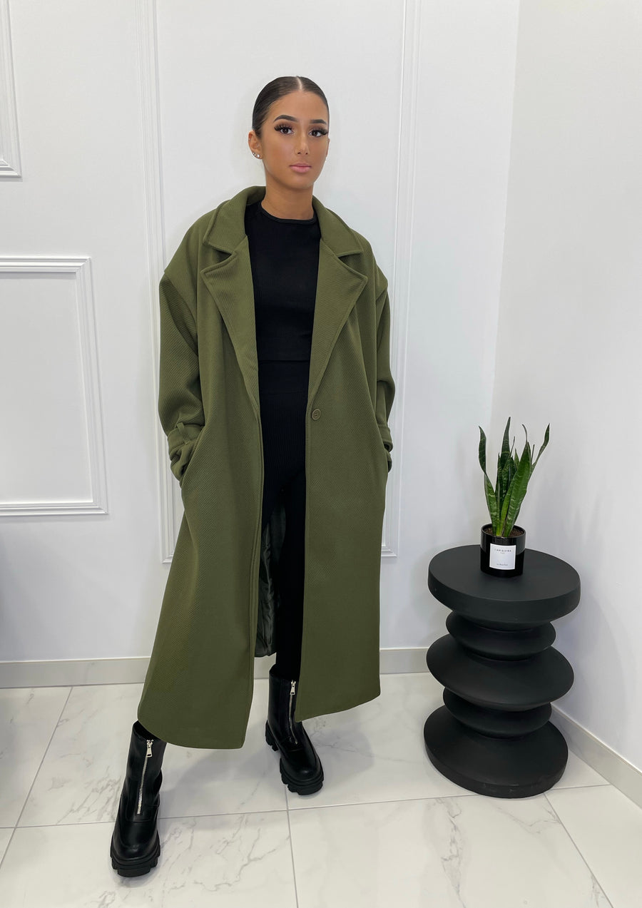 manteau oversize kaki femme